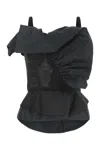 MAISON MARGIELA BLACK POLYESTER AND MESH TOP