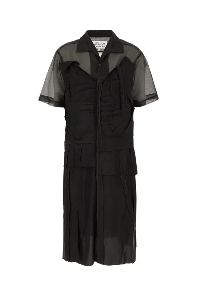MAISON MARGIELA BLACK POLYESTER DRESS