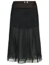 Maison Margiela Black & Brown 'anonymity Of The Lining' Midi Skirt In Black