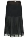 Maison Margiela Black & Brown 'anonymity Of The Lining' Midi Skirt In Black