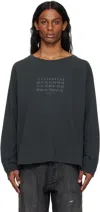 Maison Margiela Black Printed Logo T-shirt In 969 Washed Black