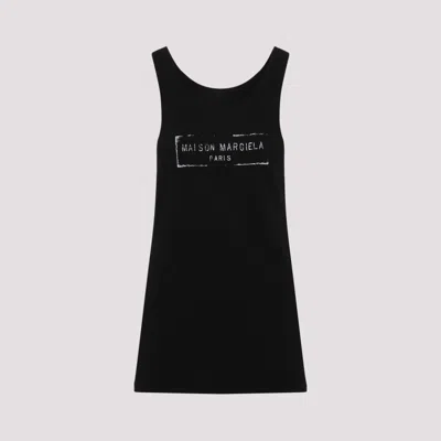 MAISON MARGIELA BLACK PRINTED TANK TOP