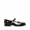 Maison Margiela Tabi Leather Mary Jane Ballets In Black