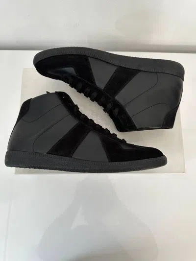 Pre-owned Maison Margiela Black Replica German Army Hi-top Trainers Shoes