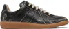 Maison Margiela Replica Sneakers Made Of Shiny Coated Leather In Black