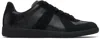 Maison Margiela Black Lace-up Moral Training Casual Sneakers In 900 Black