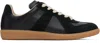 Maison Margiela Two-tone Leather And Suede Replica Sneakers In H6851 Black/black