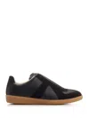Maison Margiela Black Leather And Suede Replica Sneakers In Black
