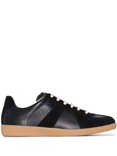 MAISON MARGIELA BLACK ROUND TOE SNEAKERS