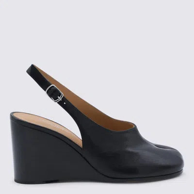 Maison Margiela Womens Black Tabi Leather Slingback Wedges Eur 36 / 3 Uk