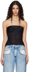 Maison Margiela Black Semi-sheer Camisole In 900 Black