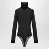 Maison Margiela Black Semi-transparent Turtleneck Body Women
