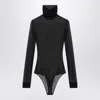 Maison Margiela Black Semi-transparent Turtleneck Body In Black