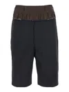 Maison Margiela Black Shorts With Layered Design And Side Button Closure