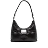 Maison Margiela Black Nappa Leather Small Glam Slam Hobo Shoulder Bag In Black