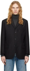 MAISON MARGIELA BLACK SINGLE-BREASTED BLAZER