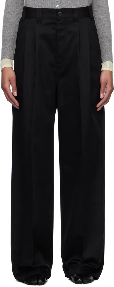 Maison Margiela Black Skater Chino Trousers In 900 Black