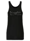 Maison Margiela Black Logo Tank Top In Black