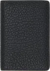 Maison Margiela Black Slim 2 Grainy Leather Card Holder In Black