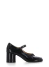 Maison Margiela Tabi Leather Pumps In Black