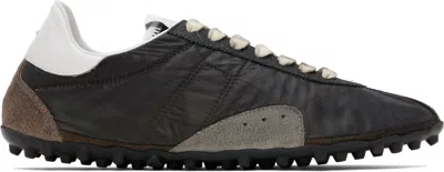 Maison Margiela Sneakers Sprinters In Suede And Leather With Vintage Finish In Black