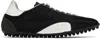 Maison Margiela Sprinters Branded Canvas And Suede Low-top Trainers In Ha778 Black/white/an