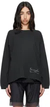 Maison Margiela Anthracite Grey Sweatshirt With Stamp Logo Print In 969 Washed Black
