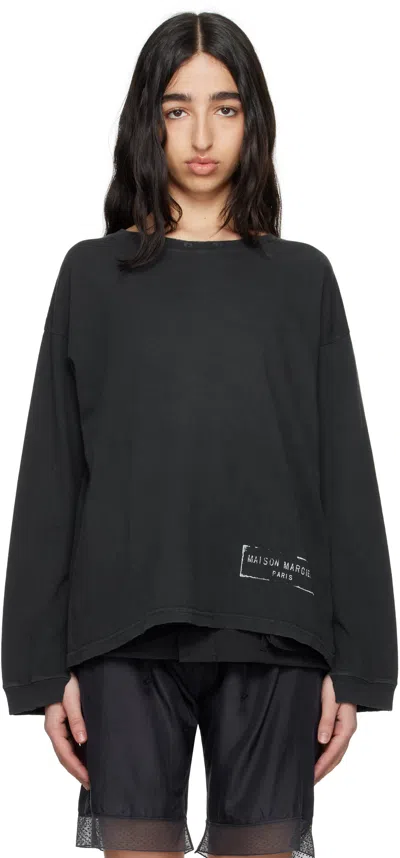 MAISON MARGIELA BLACK STAMP LOGO T-SHIRT