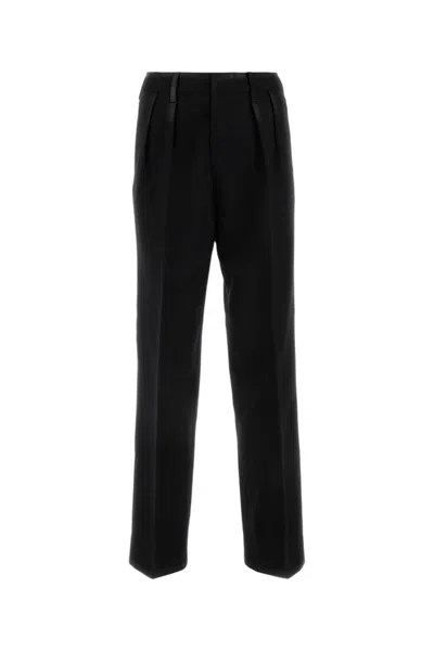 MAISON MARGIELA BLACK STRAIGHT LEG TROUSERS