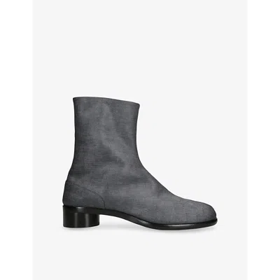 Maison Margiela Tabi 30 Leather Ankle Boots In Dark_grey
