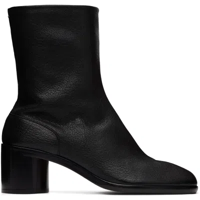 Maison Margiela Tabi Leather Ankle Boots In Black