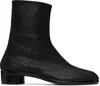 Maison Margiela Tabi Split-toe Textured-leather Boots In T8013 Black