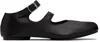 Maison Margiela Tabi Leather Ballerina Shoes In Black