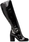 Maison Margiela Black Tabi Broken Mirror Tall Boots In T8001 Nine Iron