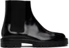 Maison Margiela Man Black Leather Tabi County Chelsea Ankle Boots In Brown