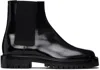 Maison Margiela Man Black Leather Tabi County Chelsea Ankle Boots In Black