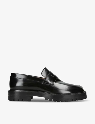 Maison Margiela 30mm Tabi County Leather Loafers In Black