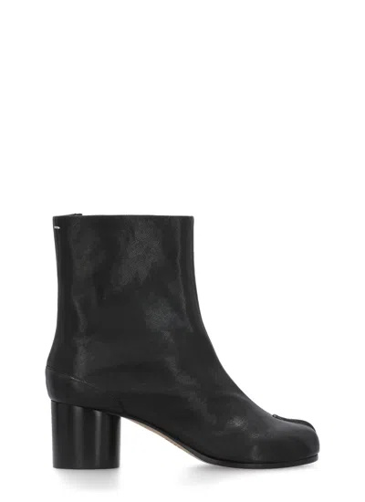 Maison Margiela Black Tabi Cylindrical-heel Leather Boots