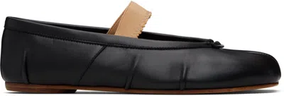 MAISON MARGIELA BLACK TABI ELASTIC BAND BALLERINA FLATS