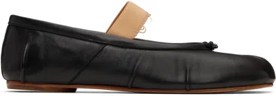 MAISON MARGIELA BLACK TABI ELASTIC BAND BALLERINA FLATS