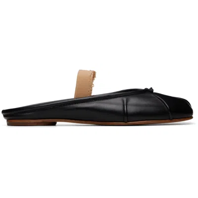 Maison Margiela Black Tabi Elastic Band Mule Flats