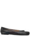 Maison Margiela Black Leather Tabi Ballerinas With Iconic Tabi Split-toe In Black