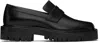 Maison Margiela Black Tabi Leather Loafers In H8396 Black
