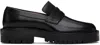 Maison Margiela Black Tabi Leather Loafers In H8396 Black