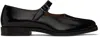 Maison Margiela Tabi Leather Mary Jane Shoes In Black