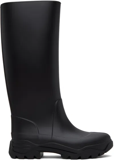 Maison Margiela Black Tabi Rain Boots In T8008 Black Raven