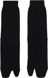 Maison Margiela Brown Bootleg Tabi Socks In Black