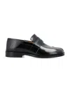 Maison Margiela Split Toe Leather Loafers With Iconic Design In Black