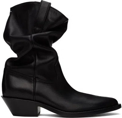 Maison Margiela Black Tabi Western Boots In H8396 Black