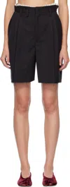 Maison Margiela Black Tailored Shorts In Black